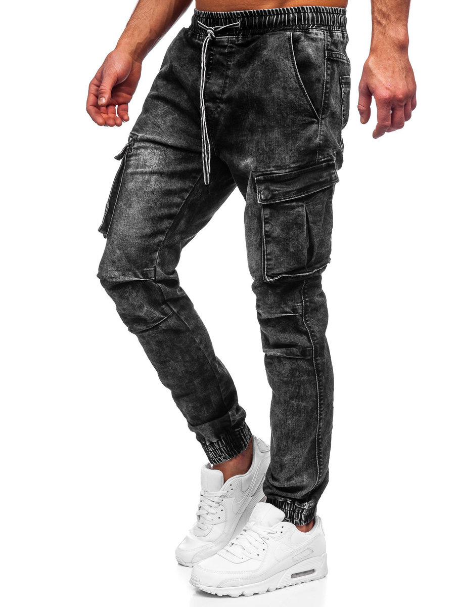 denim cargo joggers mens