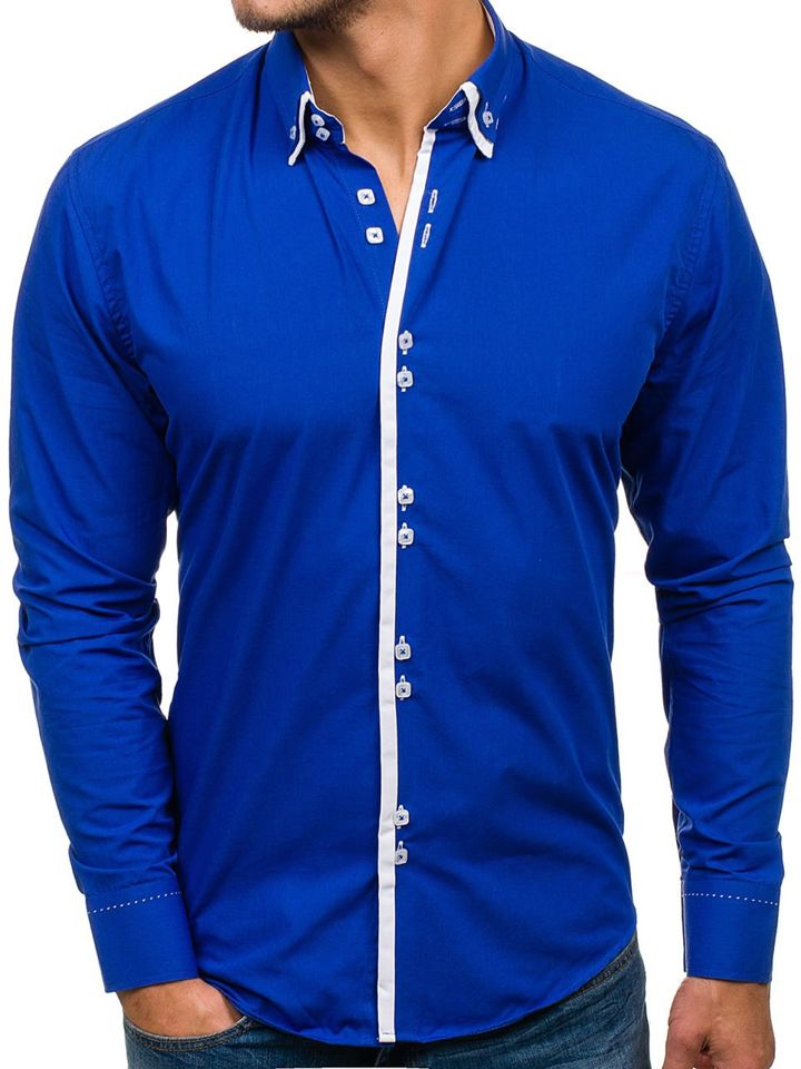 royal blue shirt long sleeve