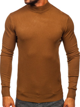 Men's Basic Half Polo Neck Sweater Brown Bolf W1-1725