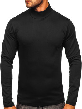 Men's Basic Polo Neck Sweater Black Bolf 145348
