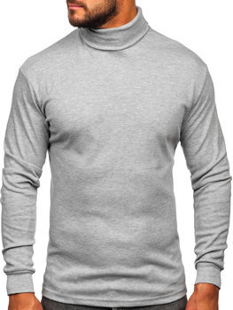 Men's Basic Polo Neck Sweater Grey Bolf 145347-1