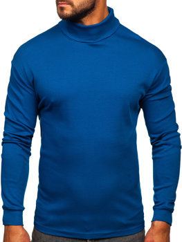 Men's Basic Polo Neck Sweater Indigo Bolf 145347-1