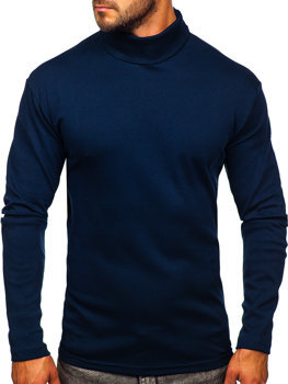 Men's Basic Polo Neck Sweater Navy Blue Bolf 145347