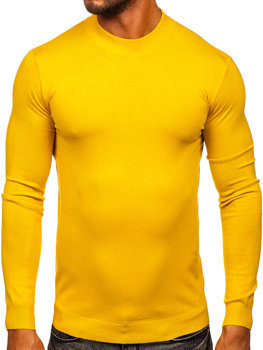 Men's Basic Short Polo Neck Sweater Yellow Bolf MMB603