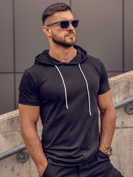 Men's Basic T-shirt with Hood Black Bolf 8T955A