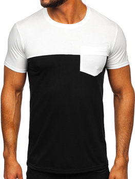 Men's Basic T-shirt with pocket White-Black Bolf 8T91