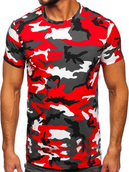 Men's Camo Printed T-shirt Red Bolf 8T233