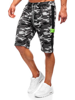Men's Camo Sweat Shorts Grey Bolf HW2636