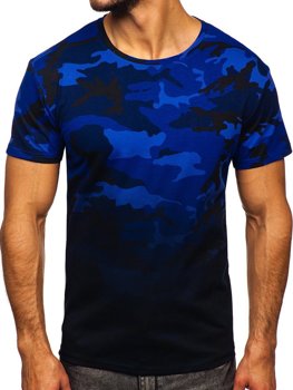 Men's Camo T-shirt Navy Blue Bolf S808