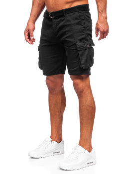 Men's Cargo Shorts with Belt Black Bolf 010
