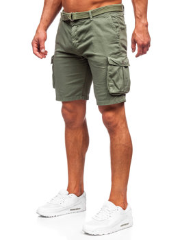 Men's Cargo Shorts with Belt Khaki Bolf 010