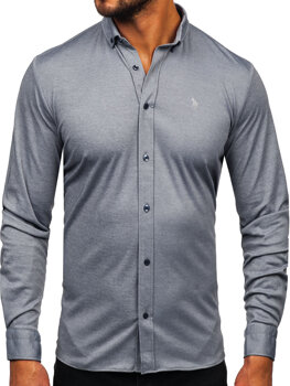 Men's Casual Long Sleeve Shirt Grey Bolf 500