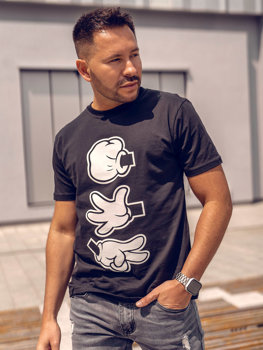 Men's Cotton Printed T-shirt Black Bolf KS1997A
