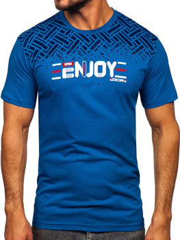 Men's Cotton Printed T-shirt Blue Bolf 14720
