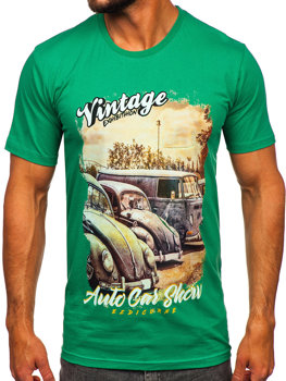 Men's Cotton Printed T-shirt Green Bolf 143001