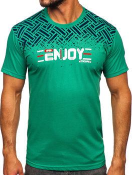 Men's Cotton Printed T-shirt Green Bolf 14720