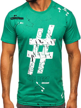 Men's Cotton Printed T-shirt Green Bolf 14728
