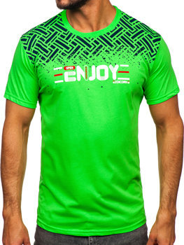 Men's Cotton Printed T-shirt Green-Neon Bolf 14720