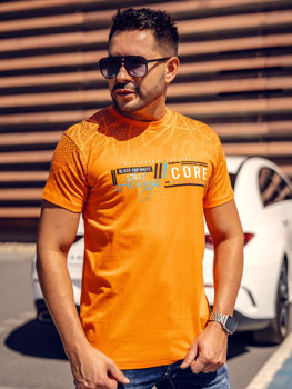 Men's Cotton Printed T-shirt Orange Bolf 14710A