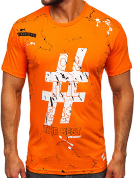 Men's Cotton Printed T-shirt Orange Bolf 14728