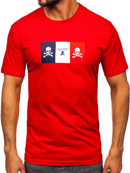 Men's Cotton Printed T-shirt Red Bolf 14784