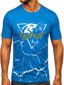 Men's Cotton Printed T-shirt Royal Blue Bolf 5035