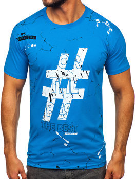 Men's Cotton Printed T-shirt Sky Blue Bolf 14728