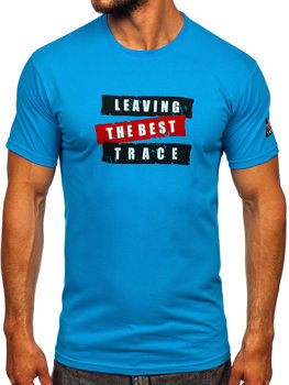 Men's Cotton Printed T-shirt Turquoise Bolf 14514
