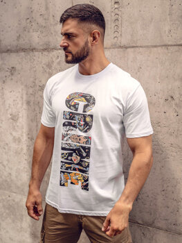 Men's Cotton Printed T-shirt White Bolf 143023A
