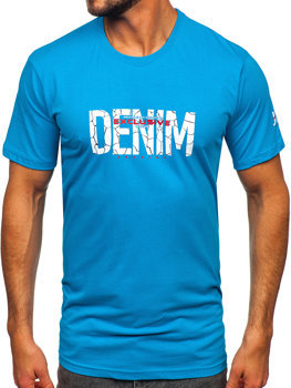 Men's Cotton T-shirt Turquoise Bolf 14746