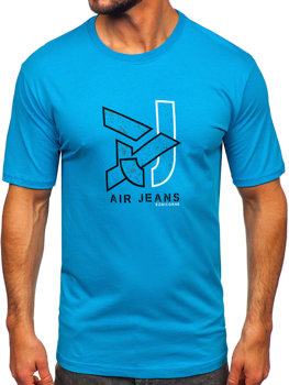Men's Cotton T-shirt Turquoise Bolf 14769