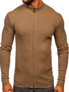Men's Cotton Zip Sweater Camel Bolf W6-18089