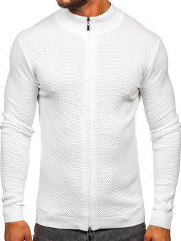 Men's Cotton Zip Sweater White Bolf W6-18089