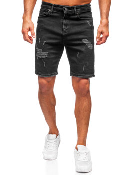 Men's Denim Shorts Black Bolf 0627