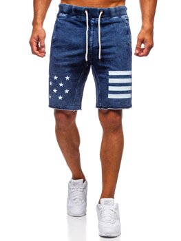 Men's Denim Shorts Navy Blue Bolf EX02