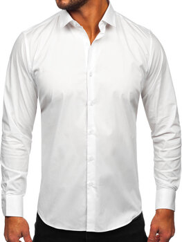 Men's Elegant Cotton Long Sleeve Slim Fit Shirt White Bolf TSM13