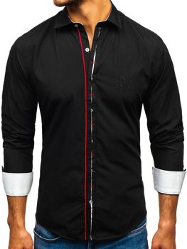 Men's Elegant Long Sleeve Shirt Black Bolf 1769-A