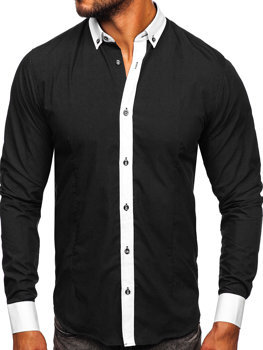 Men's Elegant Long Sleeve Shirt Black Bolf 21750