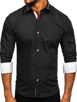 Men's Elegant Long Sleeve Shirt Black Bolf 5826