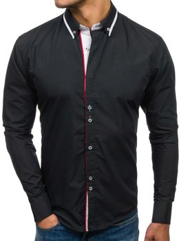 Men's Elegant Long Sleeve Shirt Black Bolf 6857