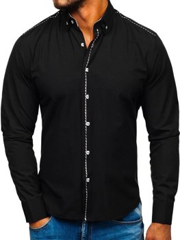 Men's Elegant Long Sleeve Shirt Black Bolf 6920