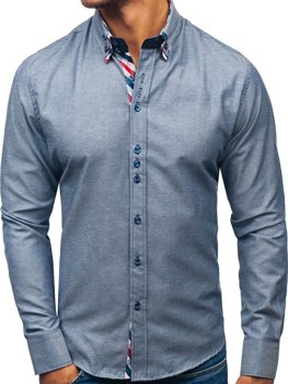 Men's Elegant Long Sleeve Shirt Grey Bolf 2759
