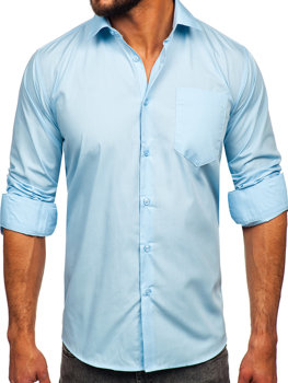 Men's Elegant Long Sleeve Shirt Sky Blue Bolf M14