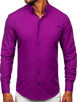 Men's Elegant Long Sleeve Shirt Violet Bolf 5821-1
