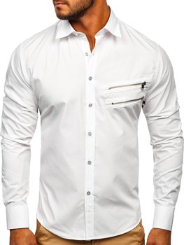 Men's Elegant Long Sleeve Shirt White Bolf 20703