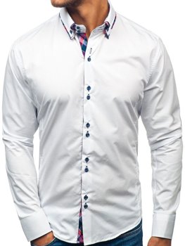 Men's Elegant Long Sleeve Shirt White Bolf 2712