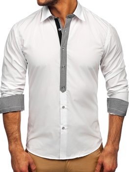 Men's Elegant Long Sleeve Shirt White Bolf 6873