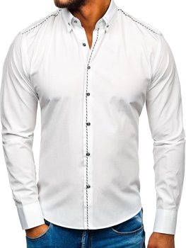 Men's Elegant Long Sleeve Shirt White Bolf 6920