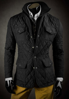 Men's Elegant Quilted Jacket Black Bolf 802A