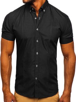 Men's Elegant Shirt Sleeve Shirt Black Bolf 5535